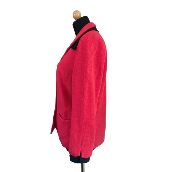 CHRISTIAN DIOR VINTAGE WOOL RED AND BLACK BLAZER SIZE 8 - Picture 2 of 8